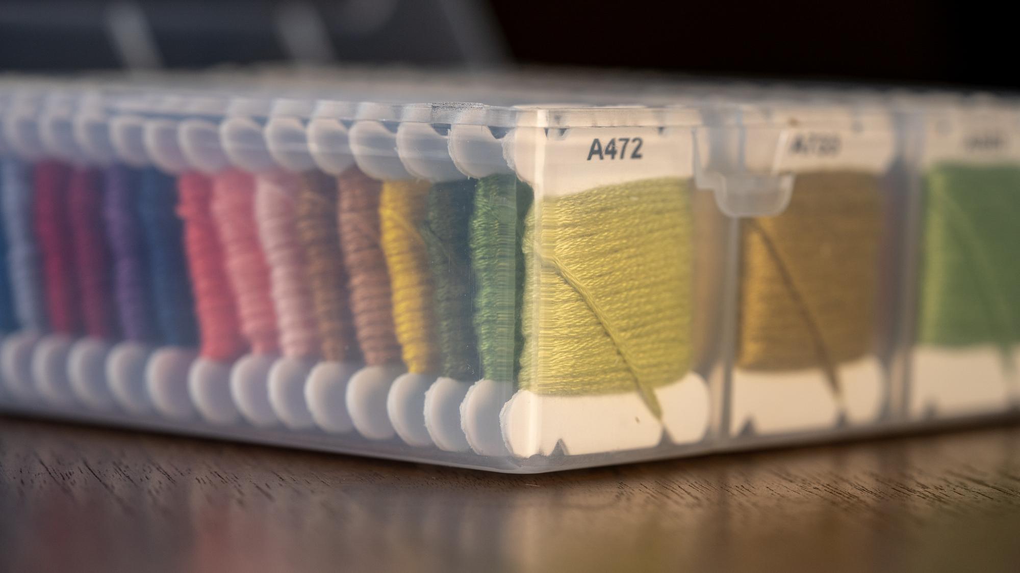 Sample pricing board with thread swatches
